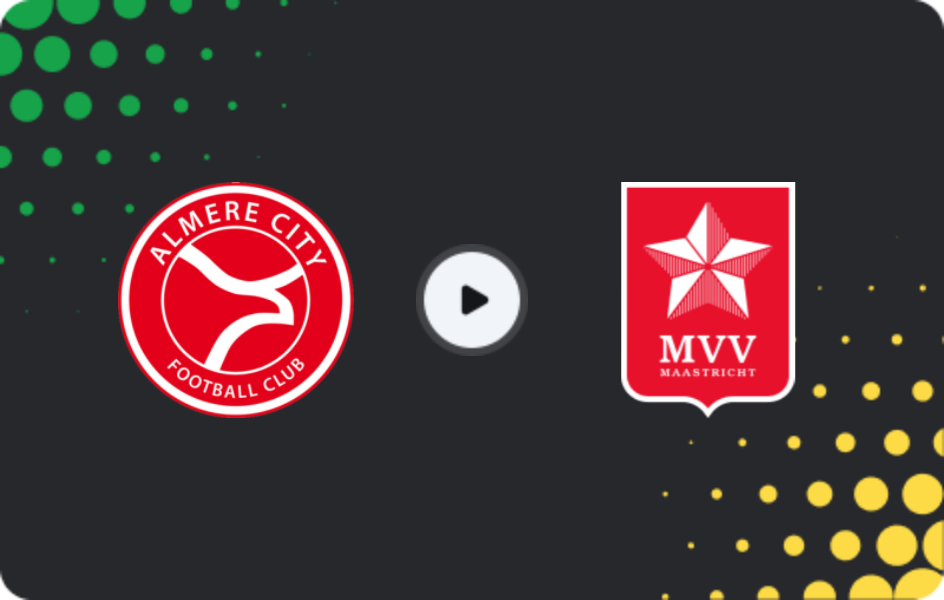 Where to watch Almere City FC — MVV, Eerste Divisie, 07.11.2025