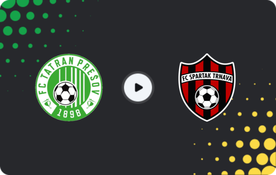 Where to watch Tatran Prešov — Spartak Trnava, Super Liga, 09.11.2025