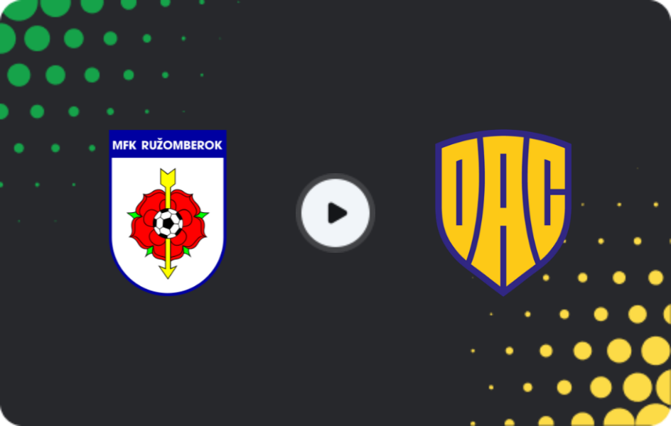 Where to watch Ružomberok — DAC 1904, Super Liga, 08.11.2025