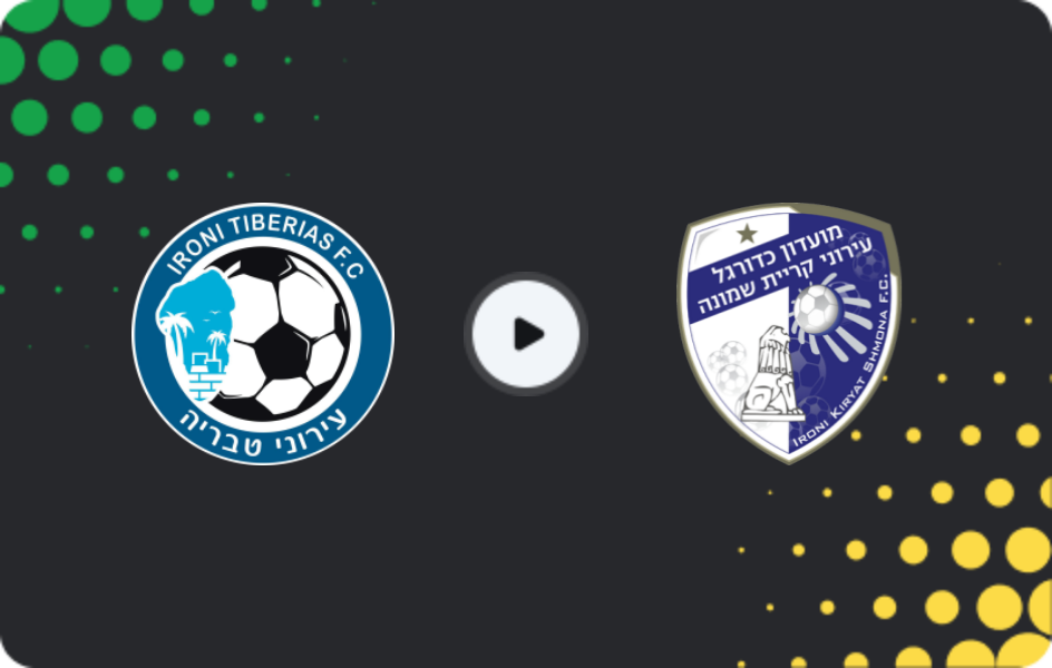 Where to watch Ironi Tiberias — Ironi Kiryat Shmona, Ligat Ha'al, 08.11.2025
