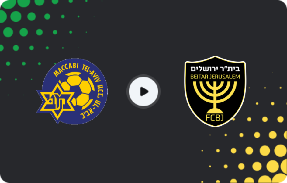 Where to watch Maccabi Tel Aviv — Beitar Jerusalem, Ligat Ha'al, 09.11.2025