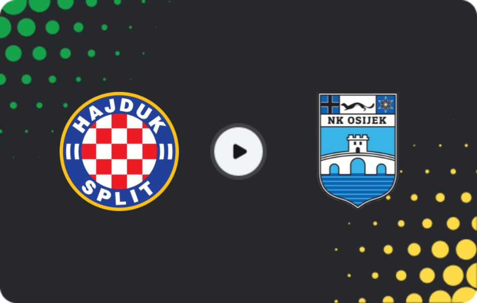 Where to watch Hajduk Split — Osijek, HNL, 08.11.2025