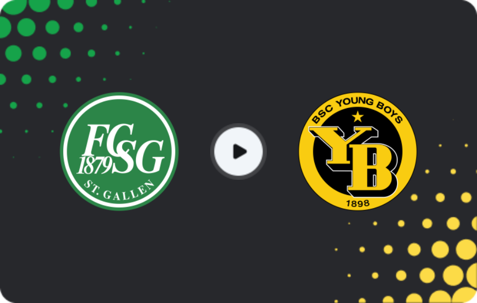 Where to watch St. Gallen — Young Boys, Super League, 09.11.2025