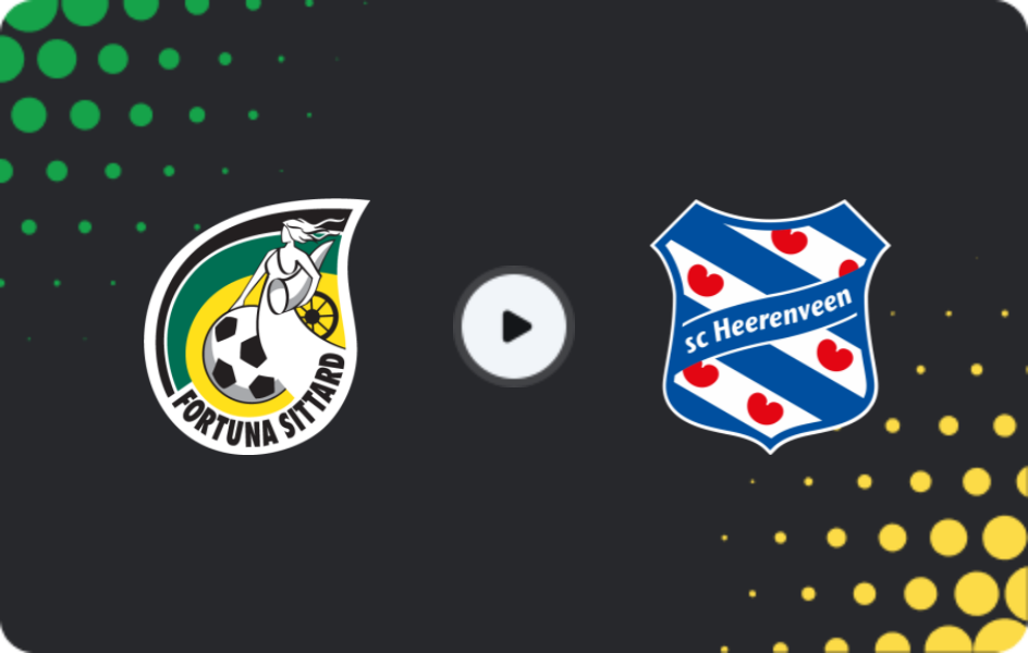 Where to watch Fortuna Sittard — Heerenveen, Eredivisie, 08.11.2025