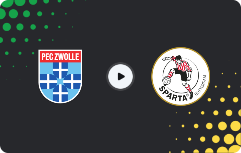 Where to watch Zwolle — Sparta Rotterdam, Eredivisie, 08.11.2025