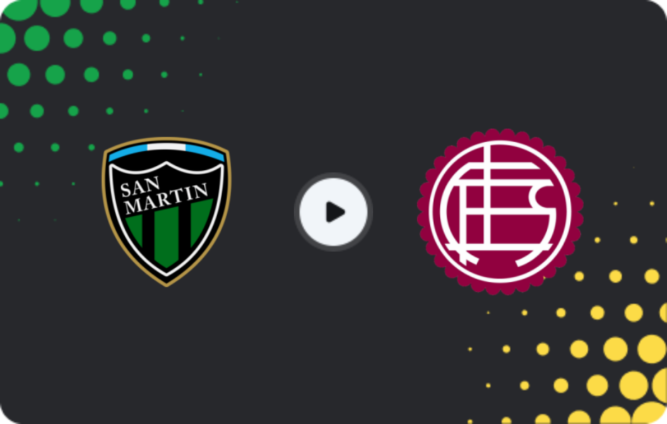 Where to watch San Martin S.J. — Lanus, Liga Profesional, 09.11.2025