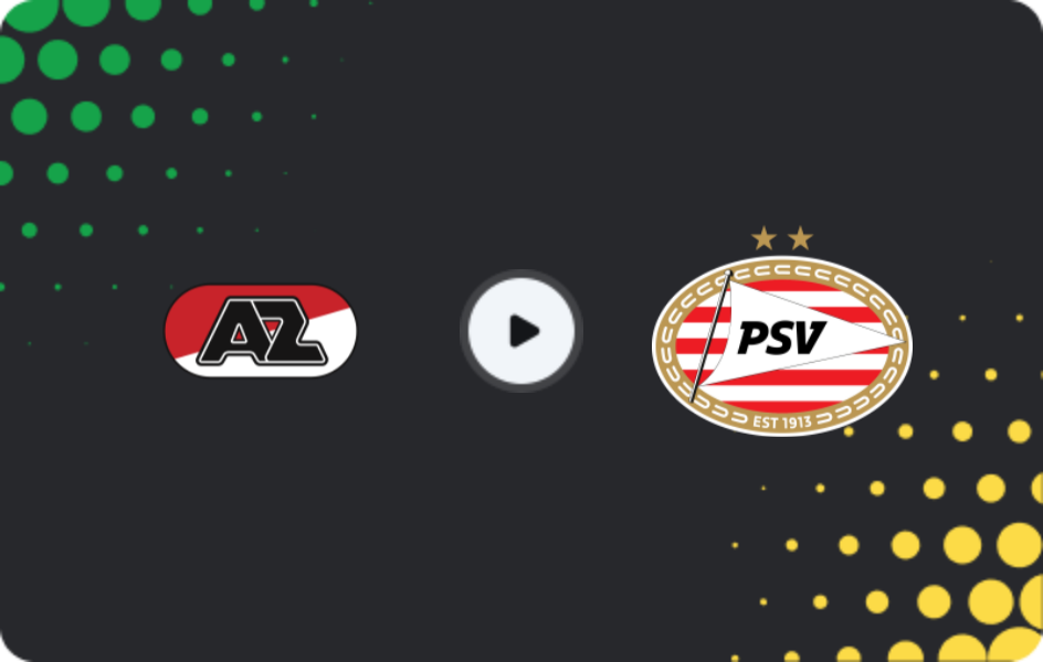 Where to watch AZ Alkmaar — PSV Eindhoven, Eredivisie, 09.11.2025