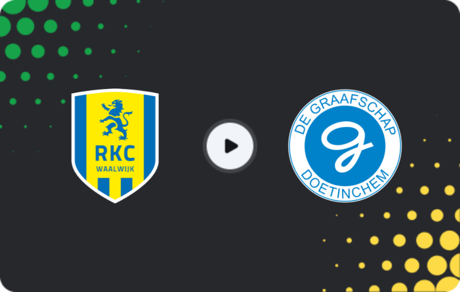 Where to watch Waalwijk — De Graafschap, Eerste Divisie, 09.11.2025