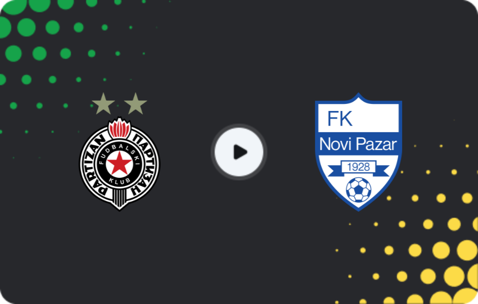 Where to watch Partizan — Novi Pazar, Super Liga, 08.11.2025