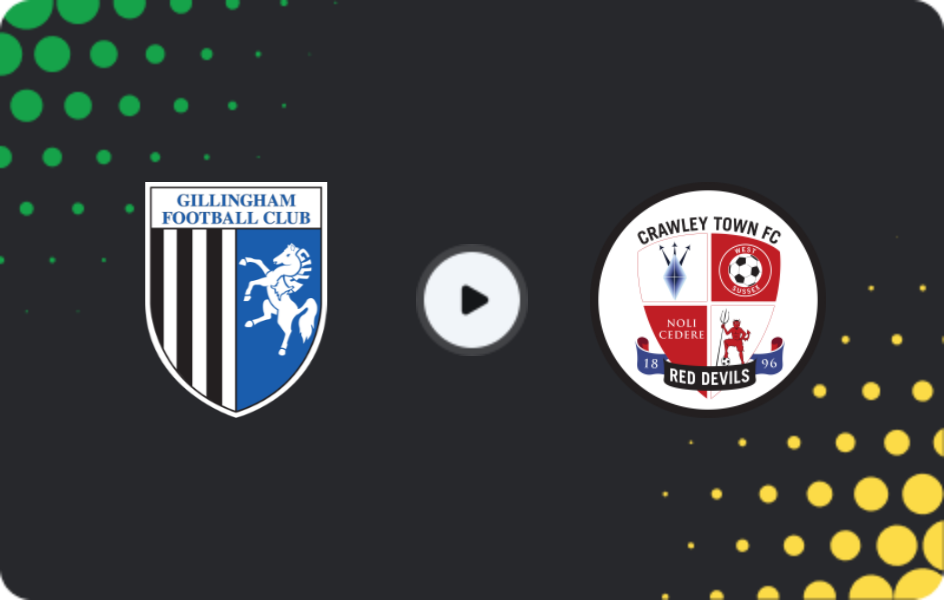 Where to watch Gillingham — Crawley Town, League Two, 15.11.2025