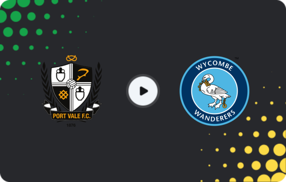 Where to watch Port Vale — Wycombe, League One, 15.11.2025