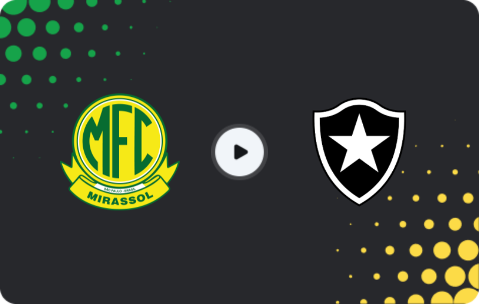 Where to watch Mirassol — Botafogo, Serie A, 01.11.2025