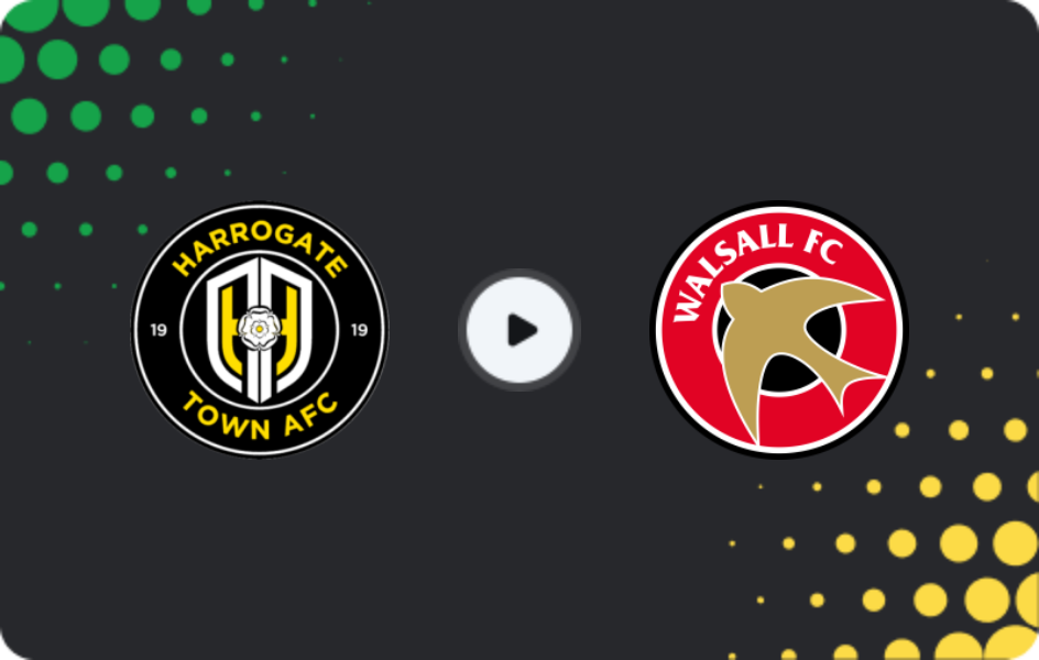Where to watch Harrogate Town — Walsall, League Two, 22.11.2025