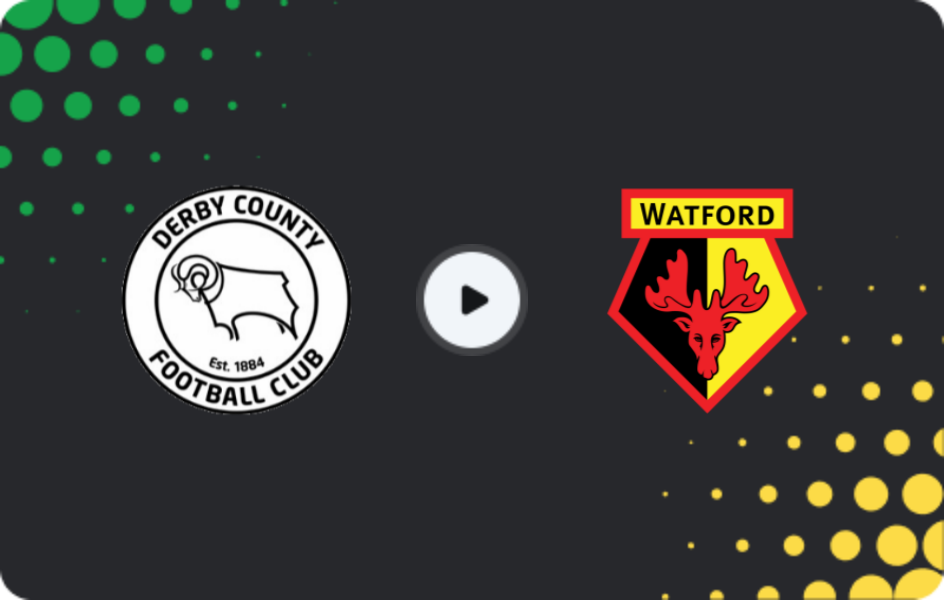 Where to watch Derby County — Watford, Championship, 22.11.2025