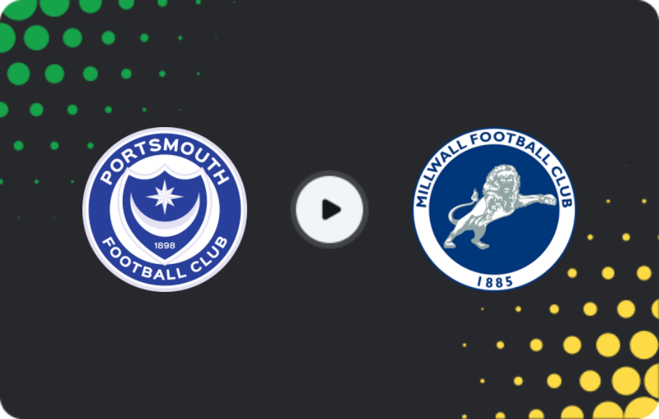 Where to watch Portsmouth — Millwall, Championship, 22.11.2025