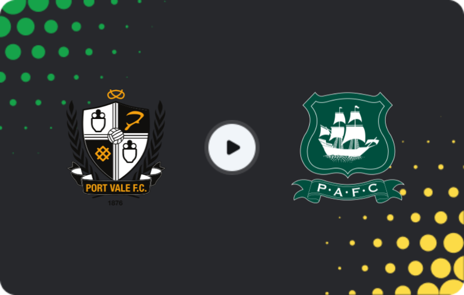 Where to watch Port Vale — Plymouth Argyle, League One, 22.11.2025