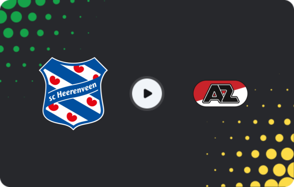 Where to watch Heerenveen — AZ Alkmaar, Eredivisie, 23.11.2025