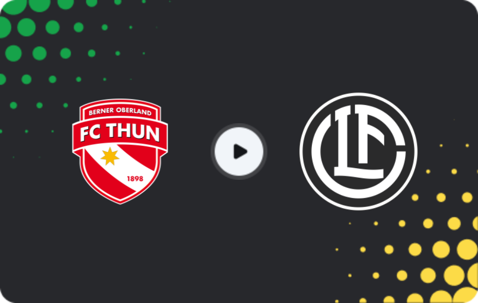 Where to watch Thun — Lugano, Super League, 22.11.2025