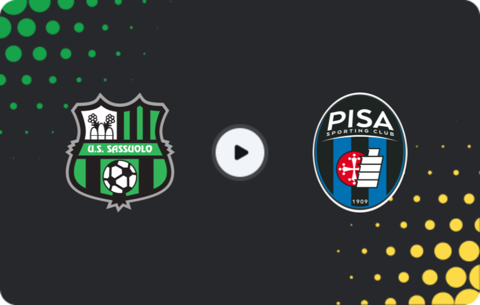 Where to watch Sassuolo — Pisa, Serie A, 24.11.2025