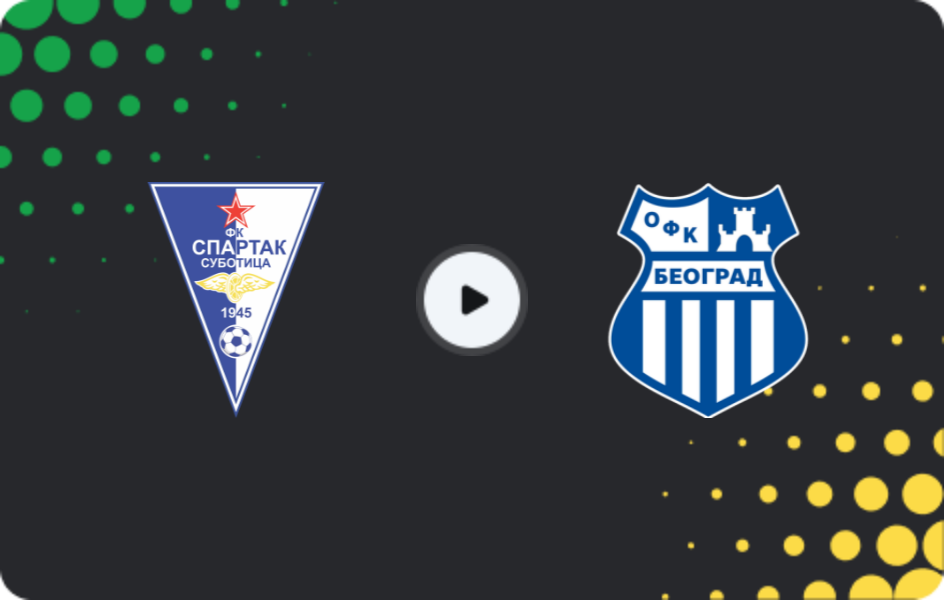 Where to watch Spartak Subotica — OFK Beograd, Super Liga, 22.11.2025