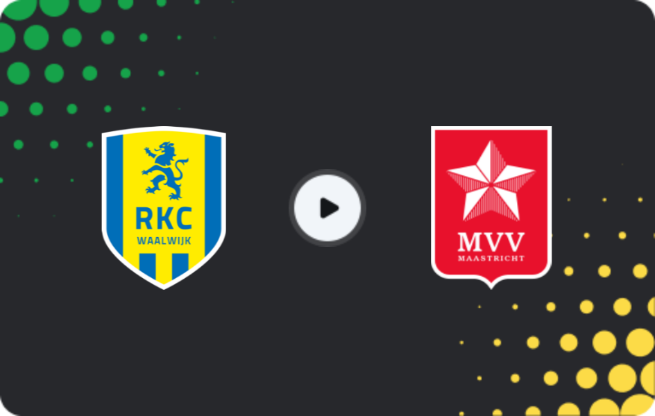 Where to watch Waalwijk — MVV, Eerste Divisie, 25.11.2025