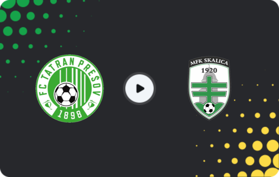Where to watch Tatran Prešov — Skalica, Super Liga, 29.11.2025