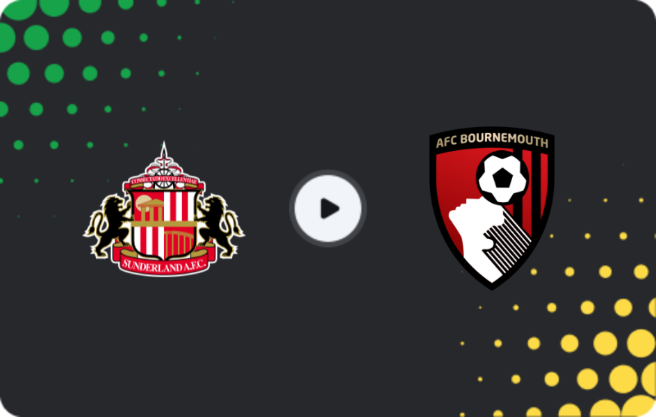 Where to watch Sunderland — Bournemouth, Premier League, 29.11.2025