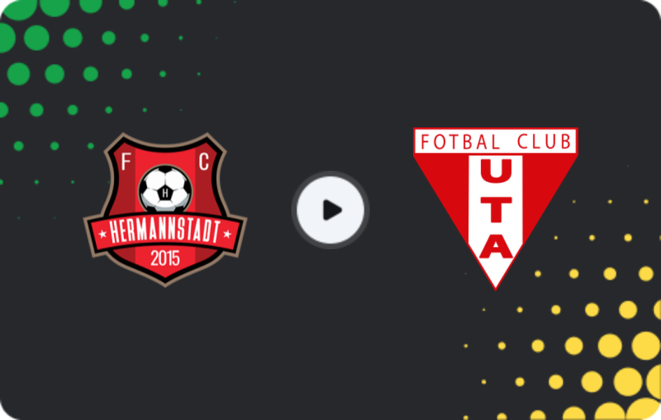 Where to watch Hermannstadt — UTA Arad, Liga I, 29.11.2025