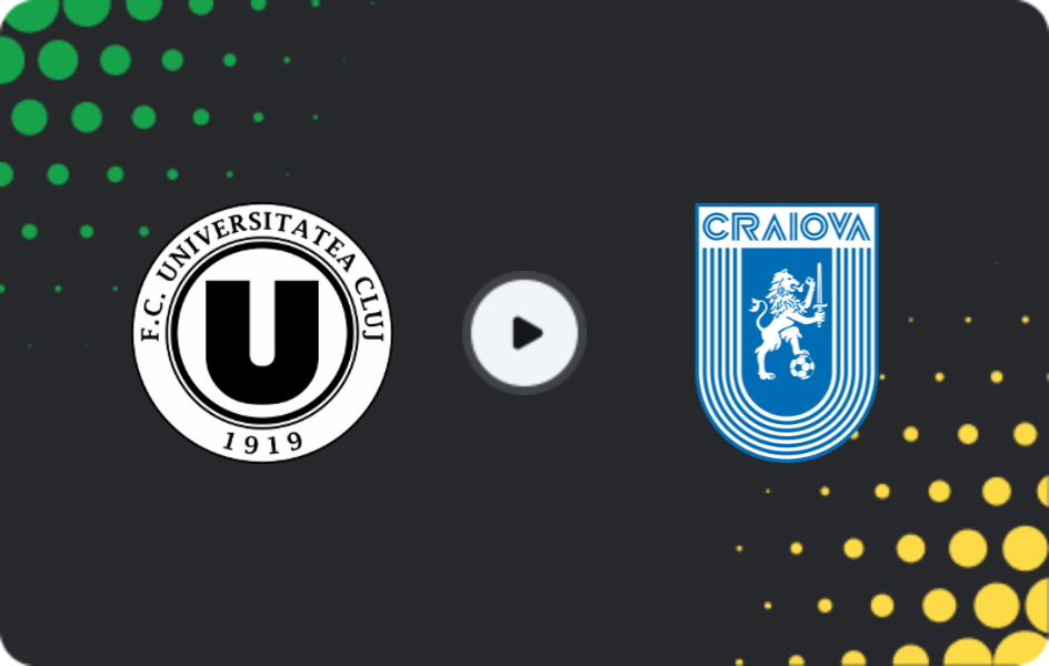 Where to watch Universitatea Cluj — Universitatea Craiova, Liga I, 29.11.2025