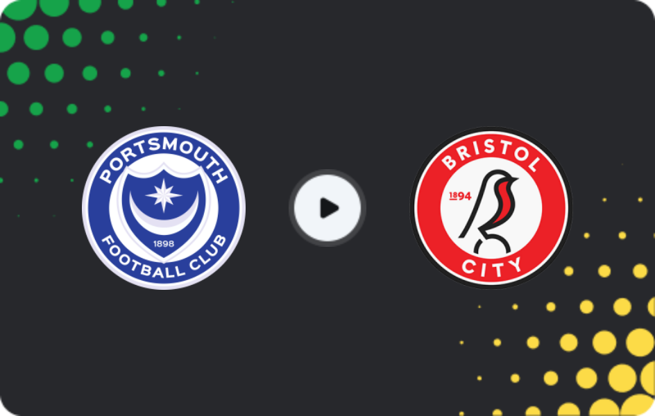 Where to watch Portsmouth — Bristol City, Championship, 29.11.2025