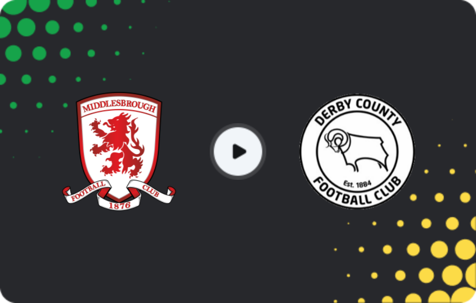 Where to watch Middlesbrough — Derby County, Championship, 29.11.2025