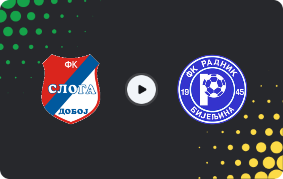Where to watch Sloga Doboj — Radnik Bijeljina, Premijer Liga, 29.11.2025