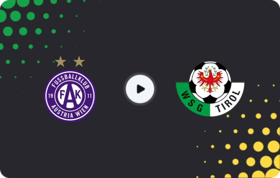 Where to watch Austria Vienna — WSG Tirol, Bundesliga, 29.11.2025