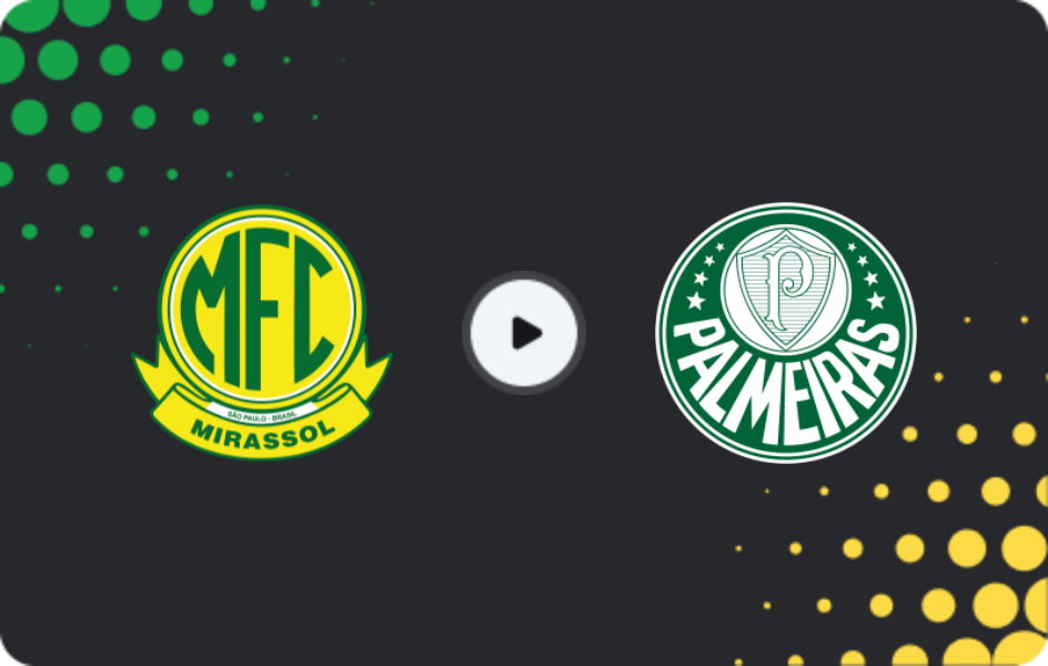 Where to watch Mirassol — Palmeiras, Serie A, 10.11.2025