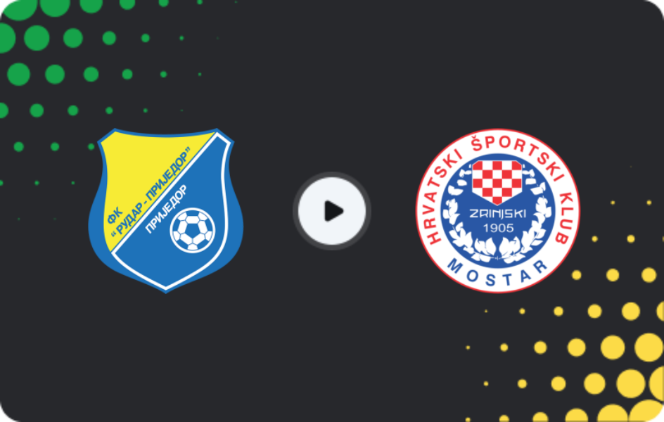 Where to watch Rudar Prijedor — Zrinjski, Premijer Liga, 03.12.2025