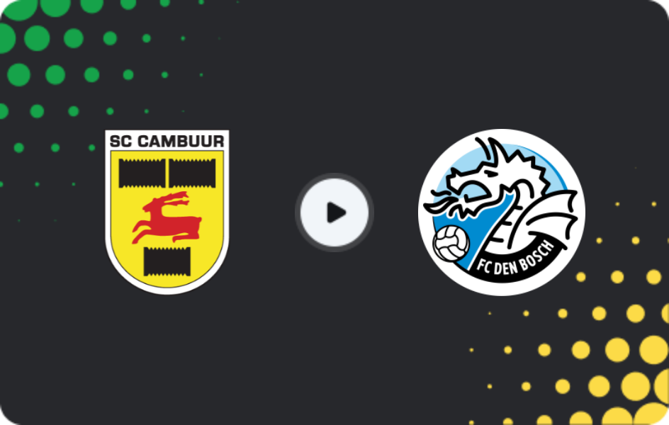 Where to watch Cambuur — Den Bosch, Eerste Divisie, 05.12.2025