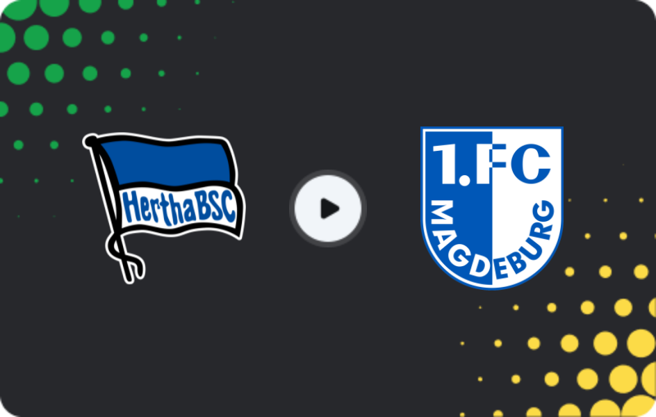 Where to watch Hertha — Magdeburg, 2. Bundesliga, 07.12.2025