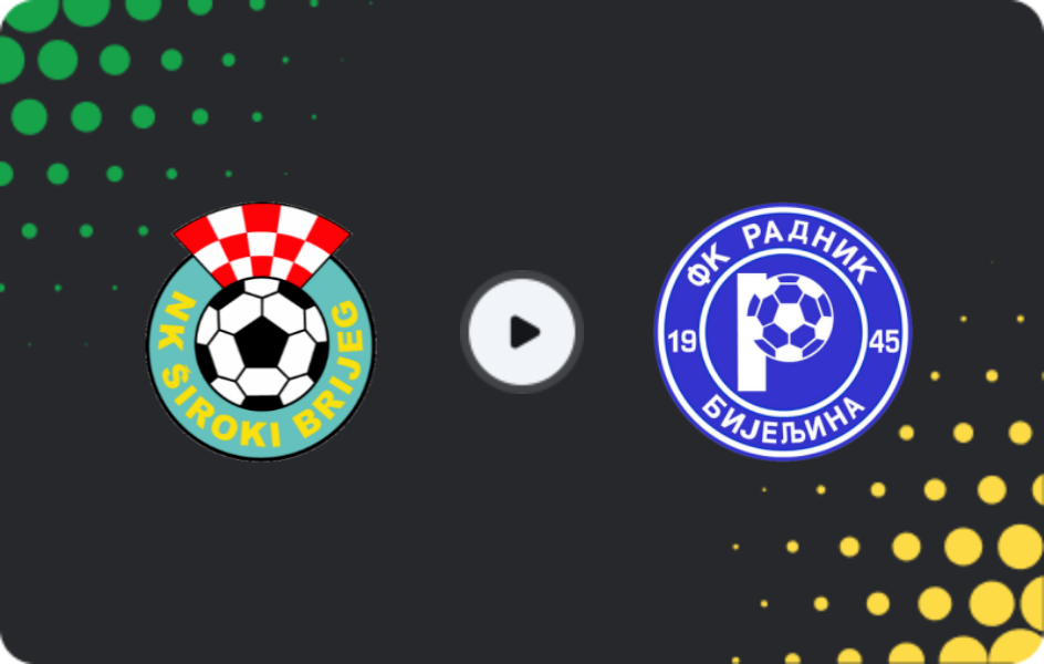 Where to watch Siroki Brijeg — Radnik Bijeljina, Premijer Liga, 06.12.2025