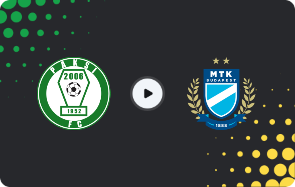 Where to watch Paks — MTK Budapest, NB I, 06.12.2025
