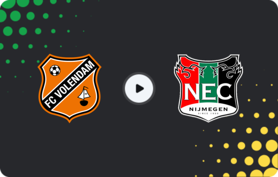 Where to watch Volendam — NEC Nijmegen, Eredivisie, 07.12.2025