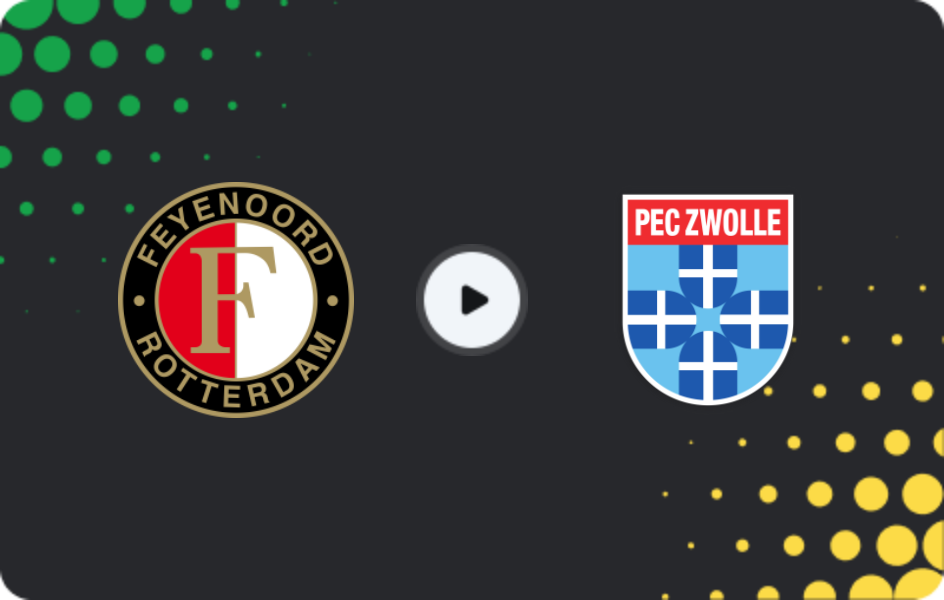 Where to watch Feyenoord — Zwolle, Eredivisie, 06.12.2025
