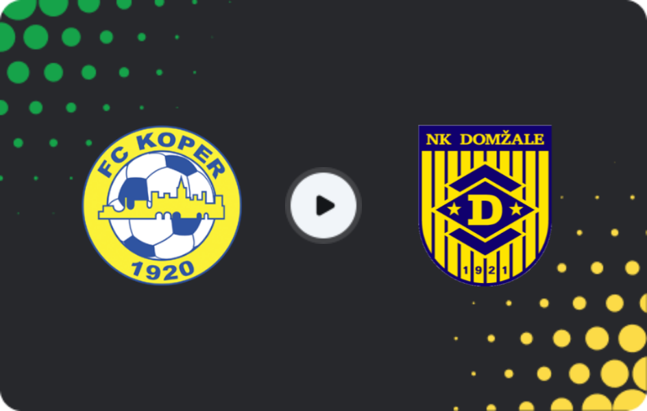 Where to watch Koper — NK Domzale, PrvaLiga, 06.12.2025