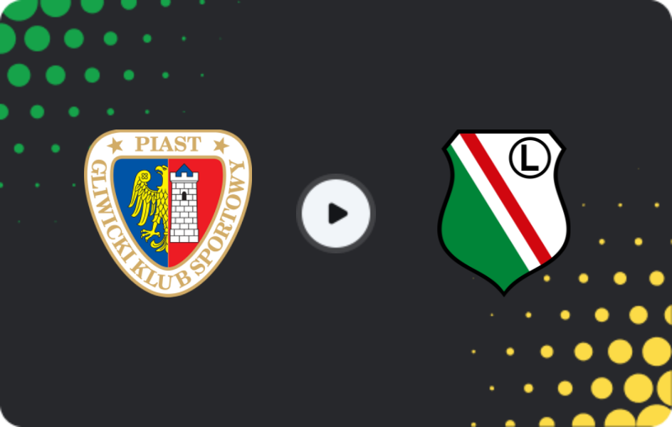 Where to watch Piast Gliwice — Legia Warszawa, Ekstraklasa, 06.12.2025