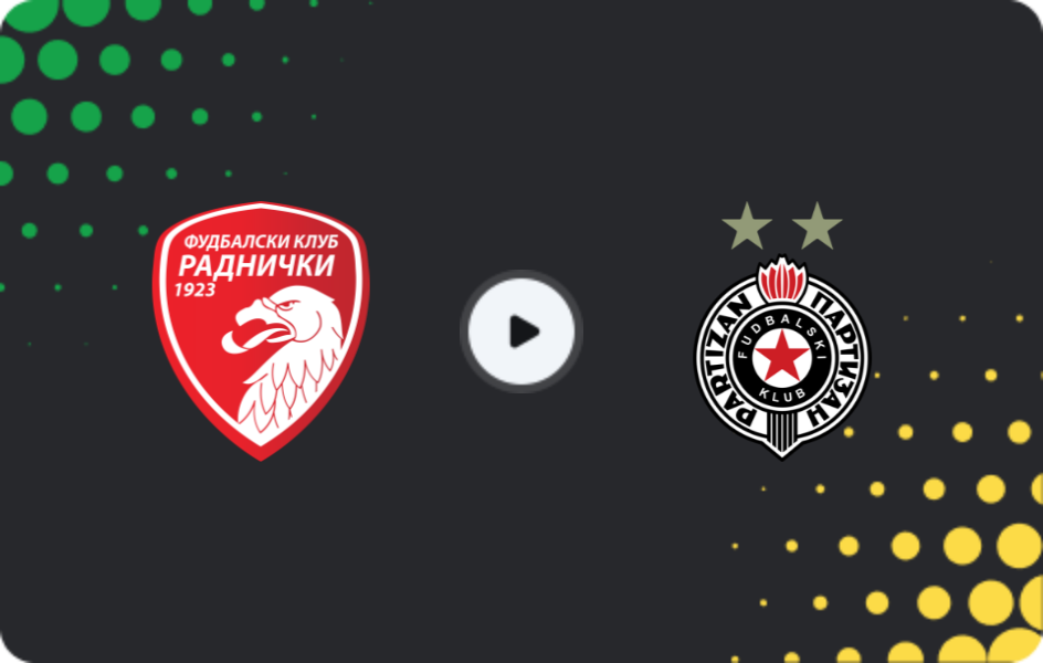 Where to watch Radnicki 1923 — Partizan, Super Liga, 07.12.2025