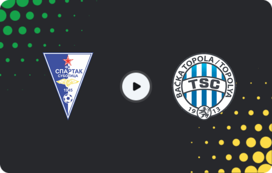 Where to watch Spartak Subotica — Backa Topola, Super Liga, 07.12.2025
