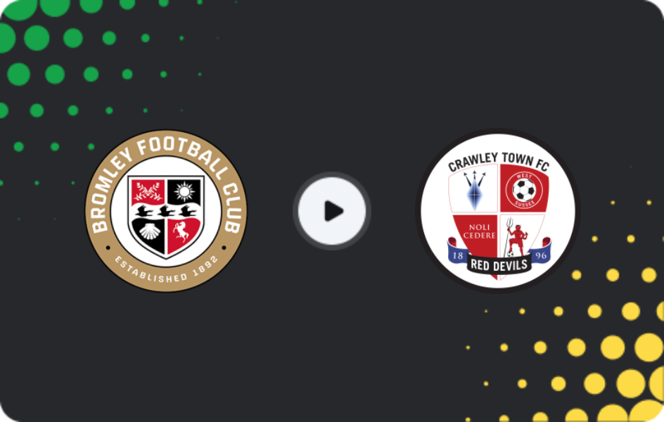 Where to watch Bromley — Crawley Town, League Two, 09.12.2025