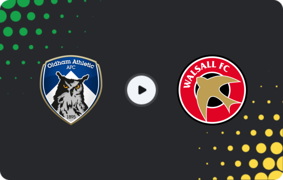 Where to watch Oldham — Walsall, League Two, 09.12.2025