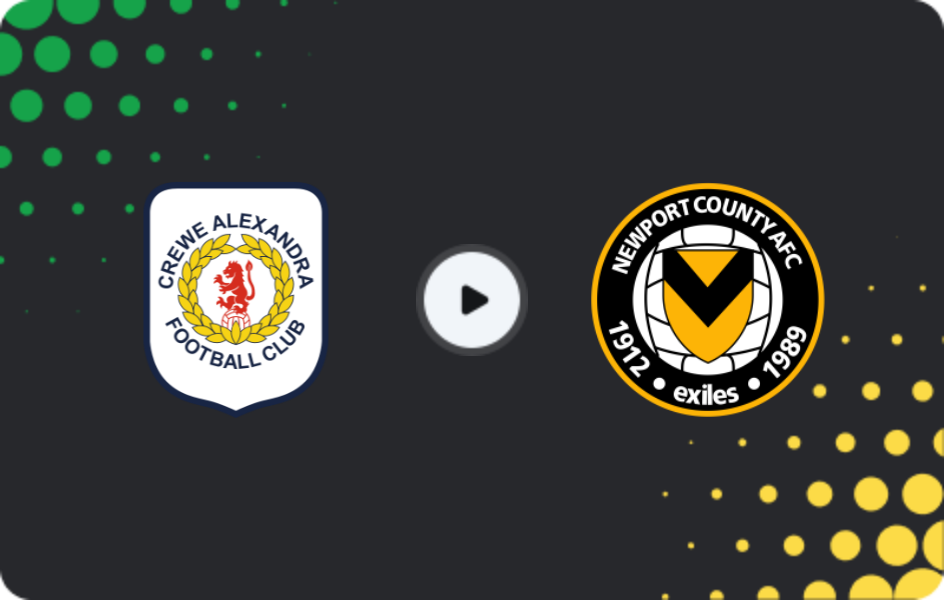 Where to watch Crewe Alexandra — Newport County, League Two, 10.12.2025