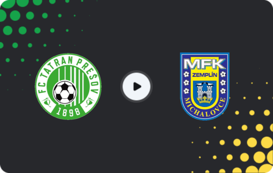 Where to watch Tatran Prešov — Zemplín Michalovce, Super Liga, 13.12.2025