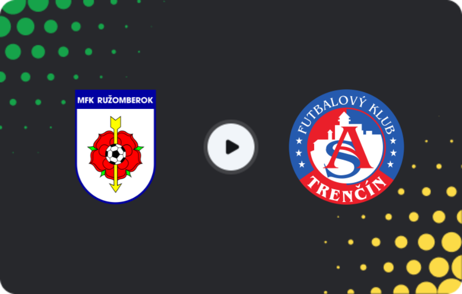 Where to watch Ružomberok — AS Trencin, Super Liga, 13.12.2025